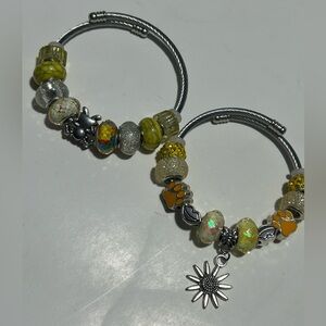 Chic Silver and Yellow Beaded Bracelet